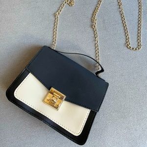 Color Block Chain Strap Satchel/Crossbody Bag